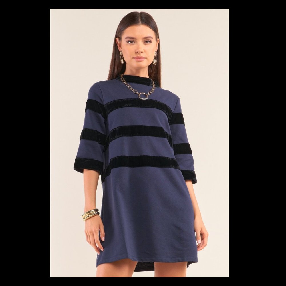Adorable Navy Contrast Dress